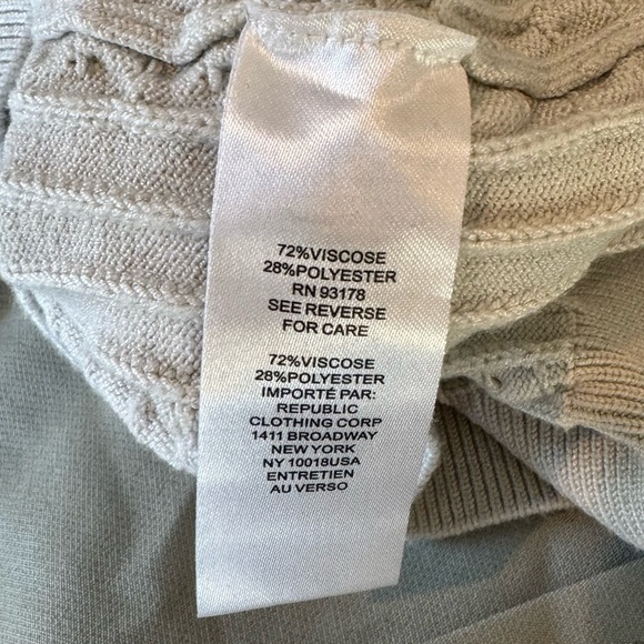 NWT Elie Tahari 3/4 Puff Sleeve CableKnit Sweater XS Spring Casual Neutral Muted - Picture 4 of 6